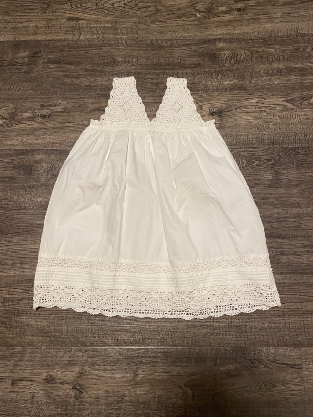 DÔEN Yselda White Crochet Strap Sundress
